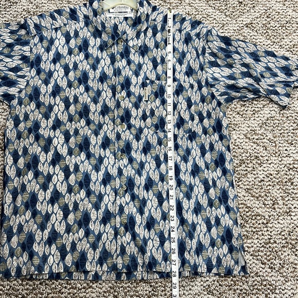 COLUMBIA RAYON LINEN LEAF PRINT MENS SHIRT SIZE MEDIUM - Picture 9 of 9